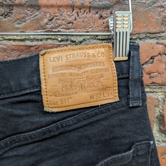 Levi's Premium Black Denim 511s W 32 L 34 - Picture 6 of 10